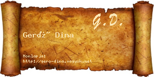 Gerő Dina névjegykártya